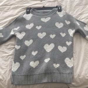 Grey heart sweater size small
